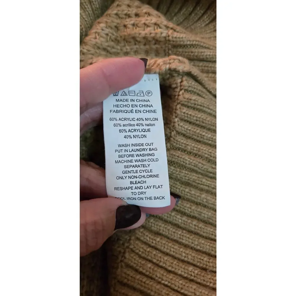 Fisherman cable knit beige Michael Kors sweater sz Large preppy office cozycore